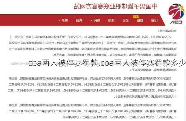 cba两人被停赛罚款,cba两人被停赛罚款多少