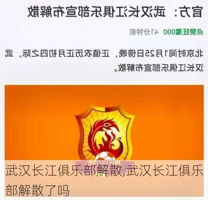 武汉长江俱乐部解散,武汉长江俱乐部解散了吗