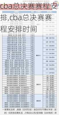 cba总决赛赛程安排,cba总决赛赛程安排时间